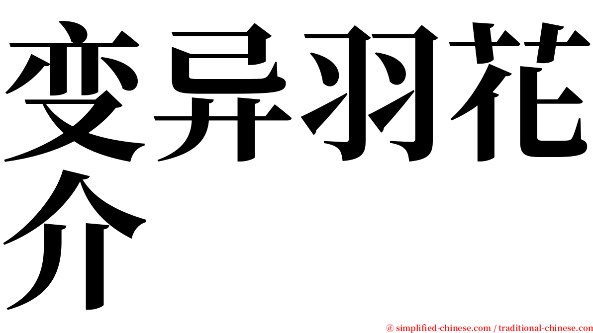 变异羽花介 serif font