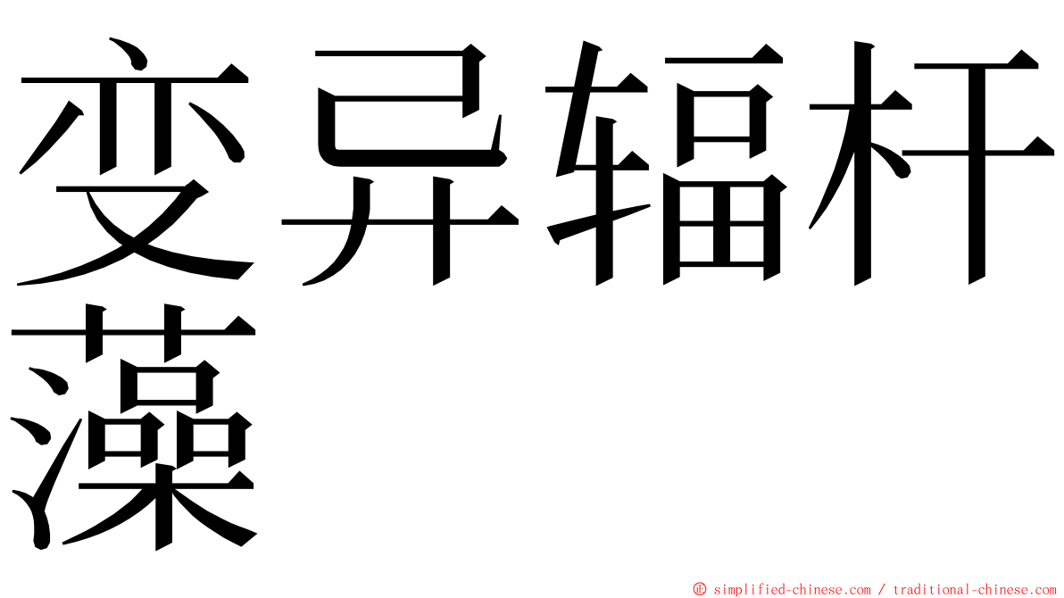 变异辐杆藻 ming font