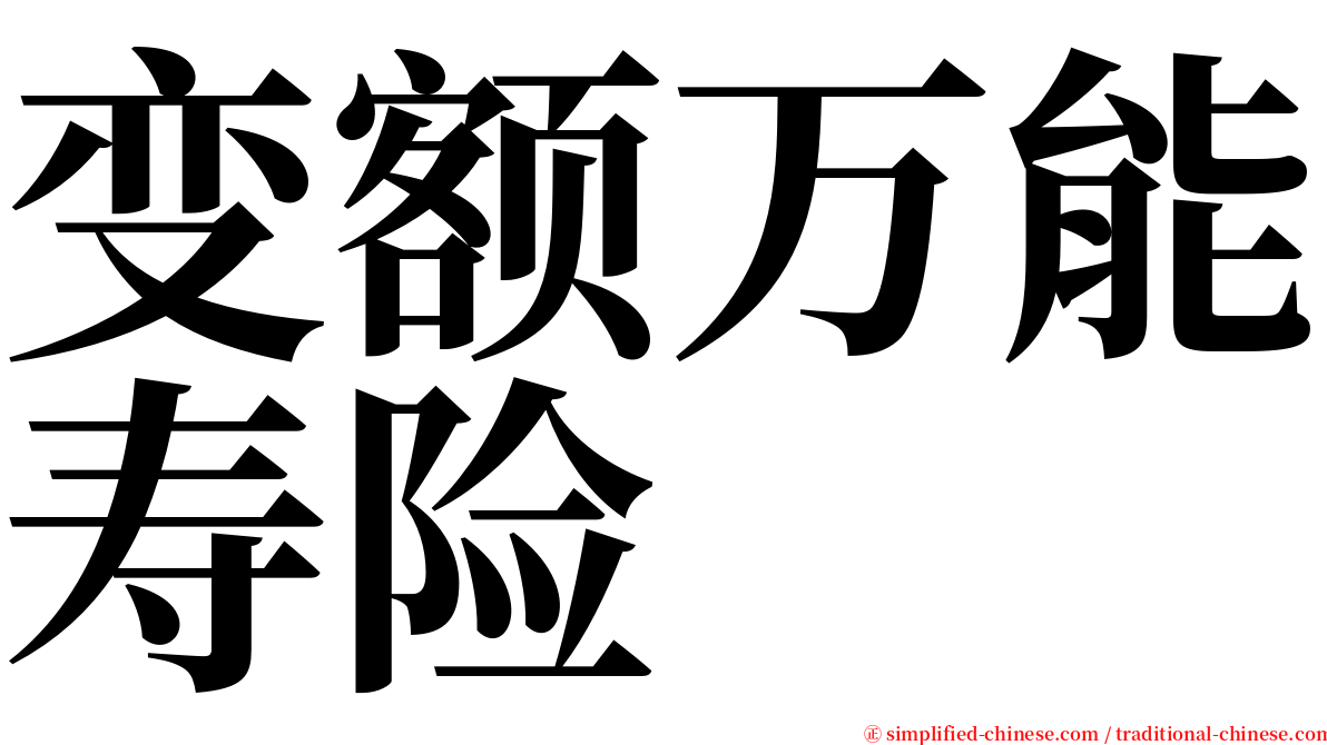 变额万能寿险 serif font