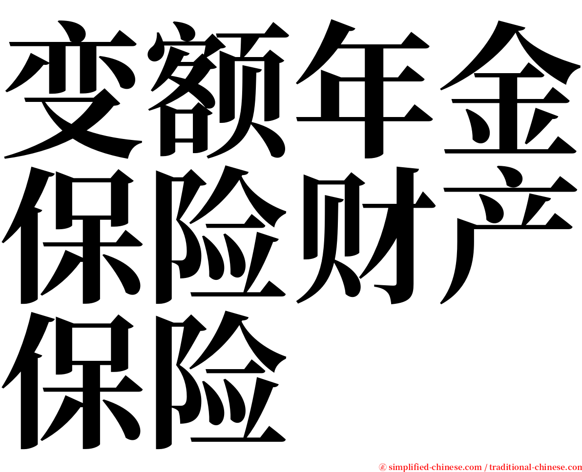 变额年金保险财产保险 serif font