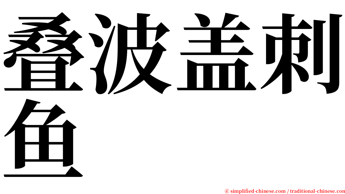 叠波盖刺鱼 serif font