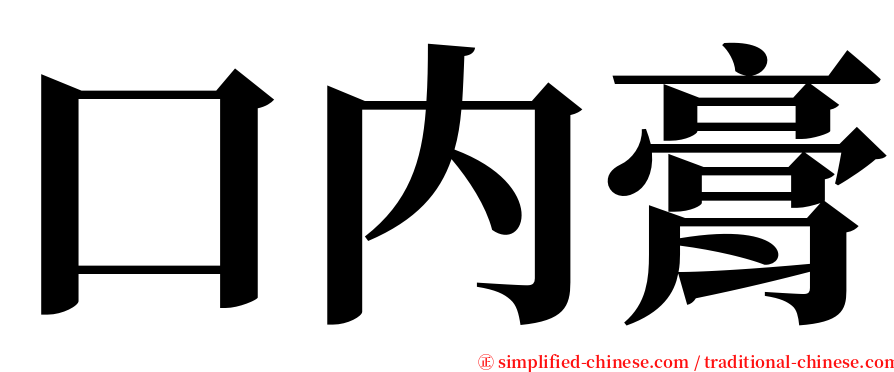 口内膏 serif font