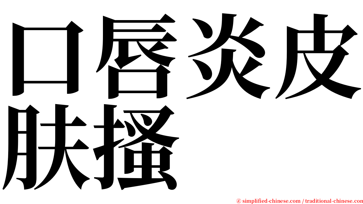 口唇炎皮肤搔 serif font