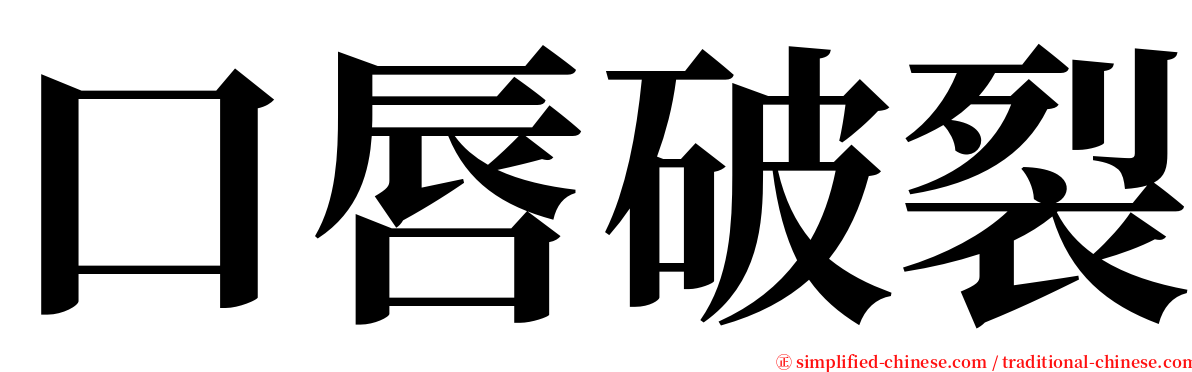 口唇破裂 serif font