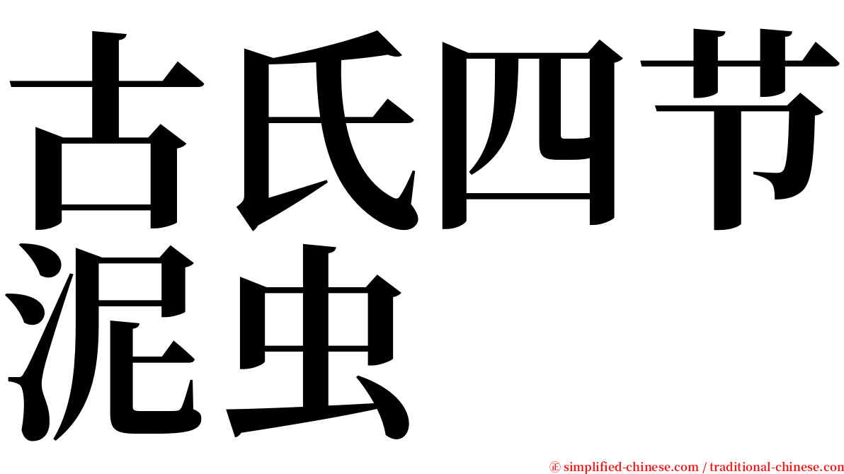 古氏四节泥虫 serif font