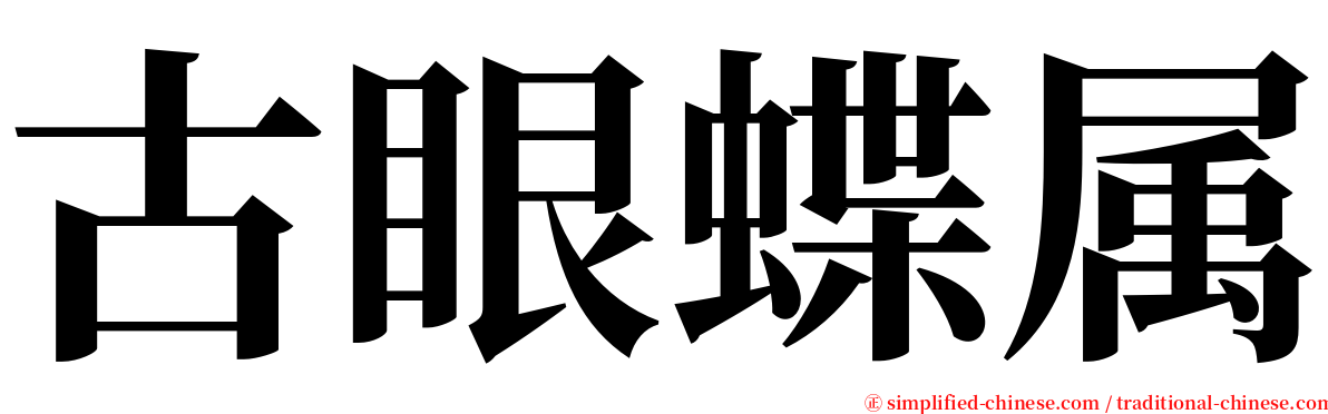 古眼蝶属 serif font