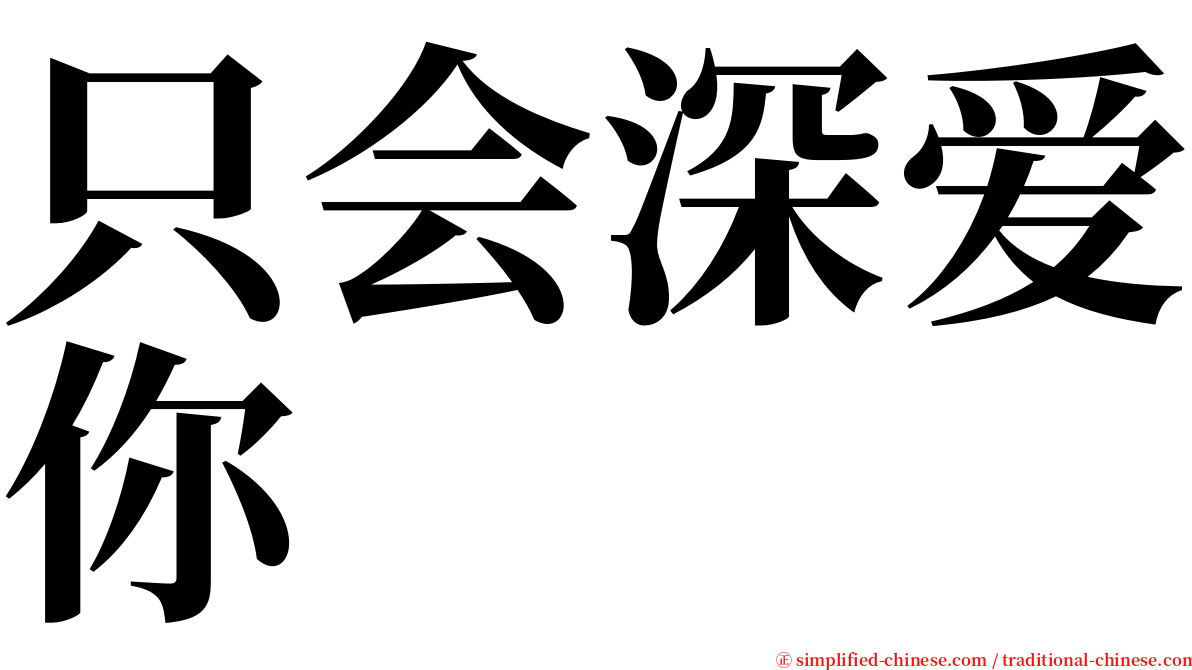 只会深爱你 serif font