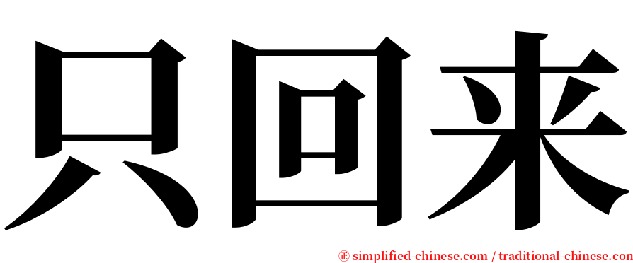 只回来 serif font