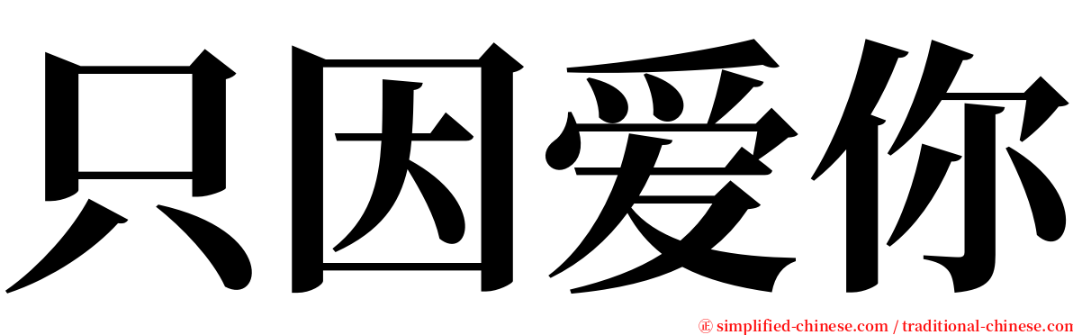 只因爱你 serif font