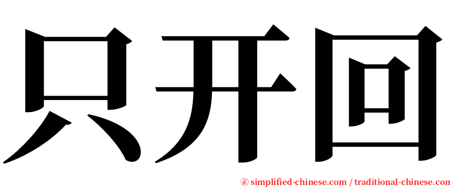 只开回 serif font