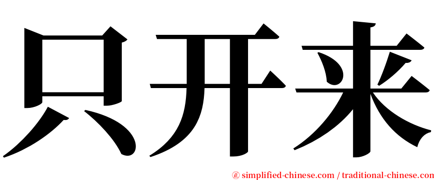 只开来 serif font