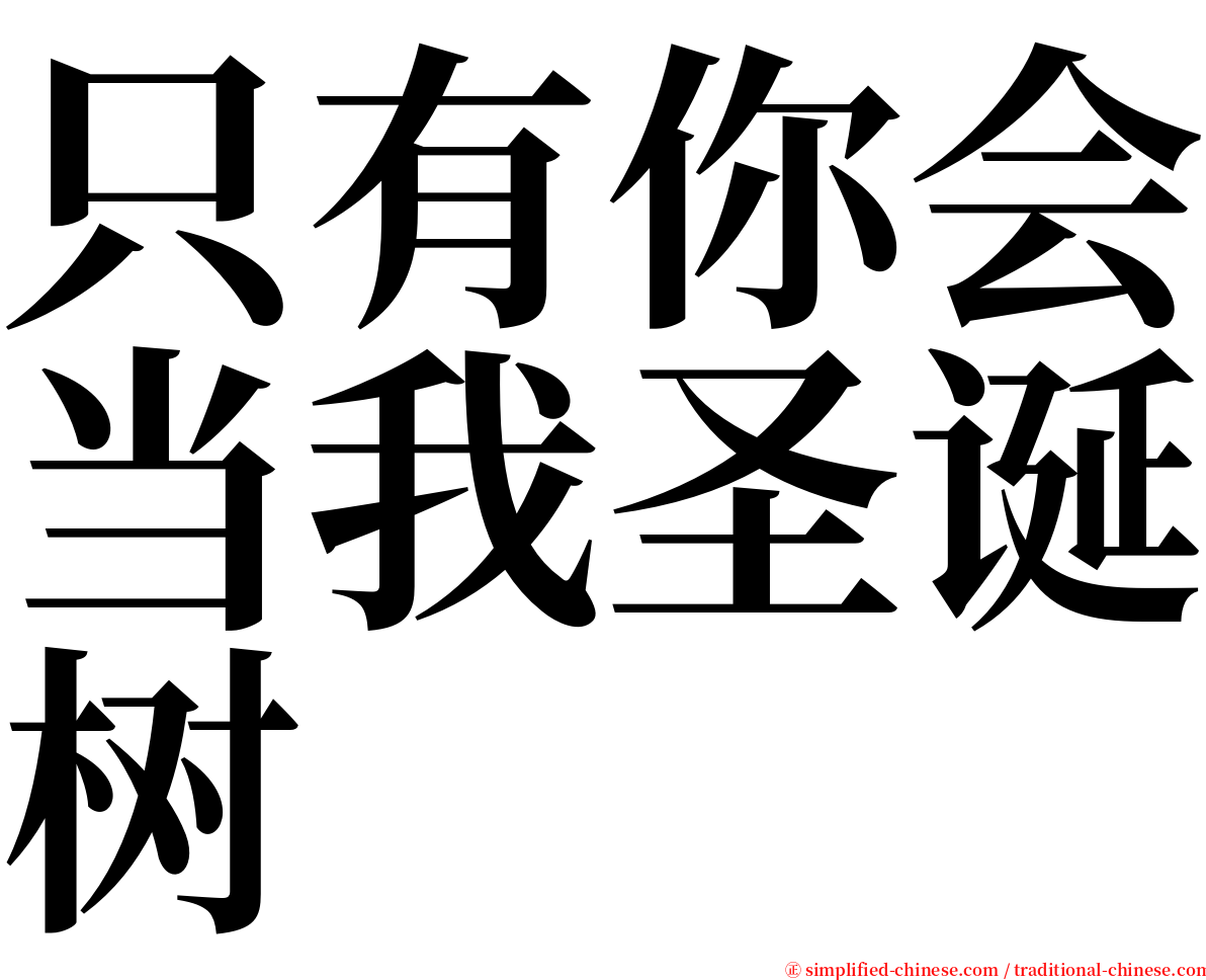 只有你会当我圣诞树 serif font