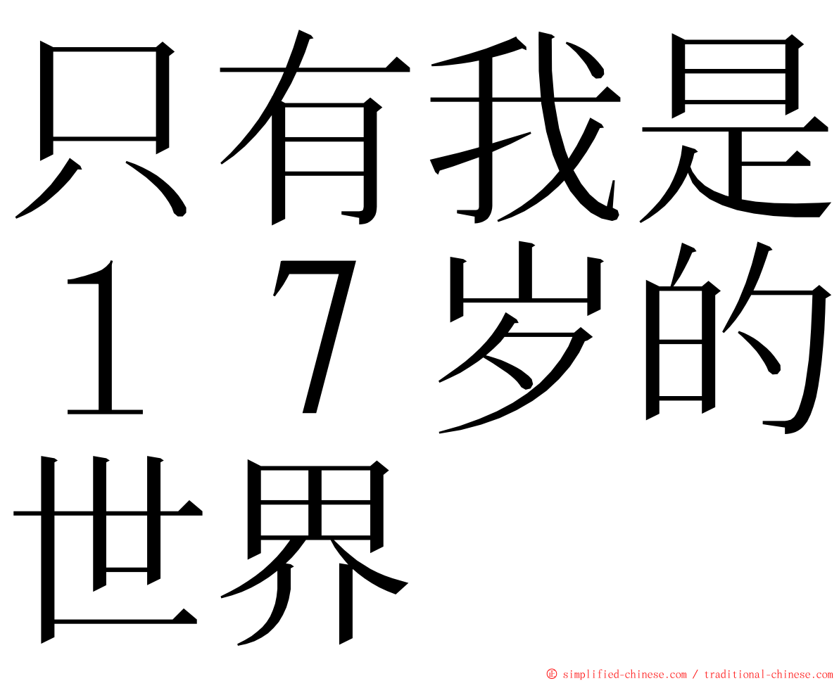 只有我是１７岁的世界 ming font