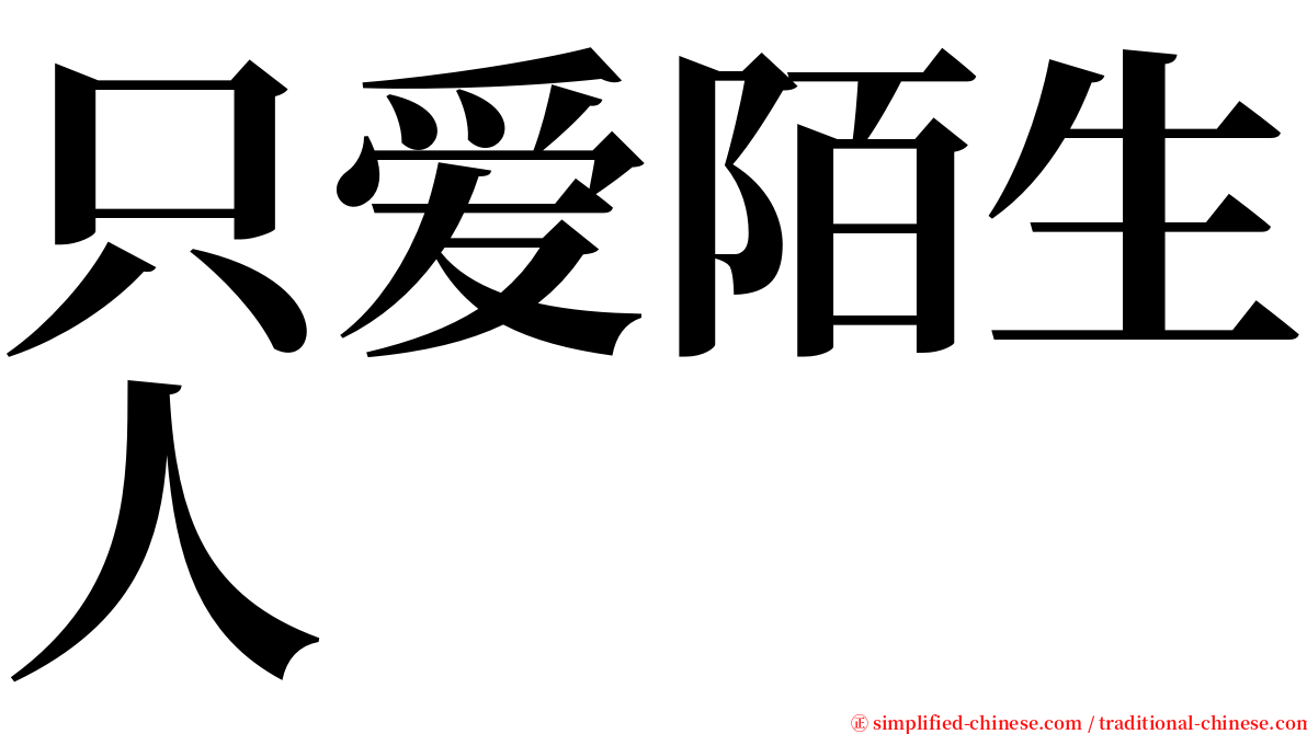 只爱陌生人 serif font