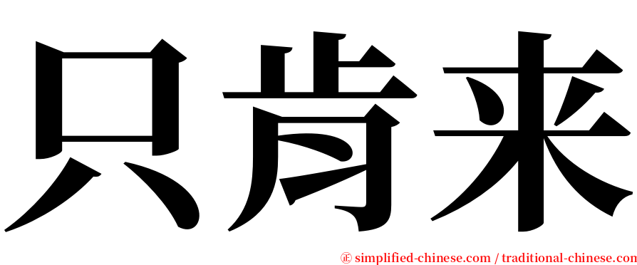 只肯来 serif font