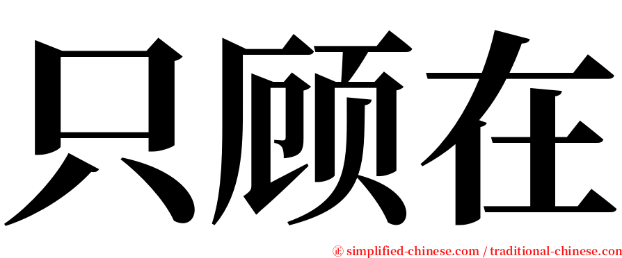 只顾在 serif font