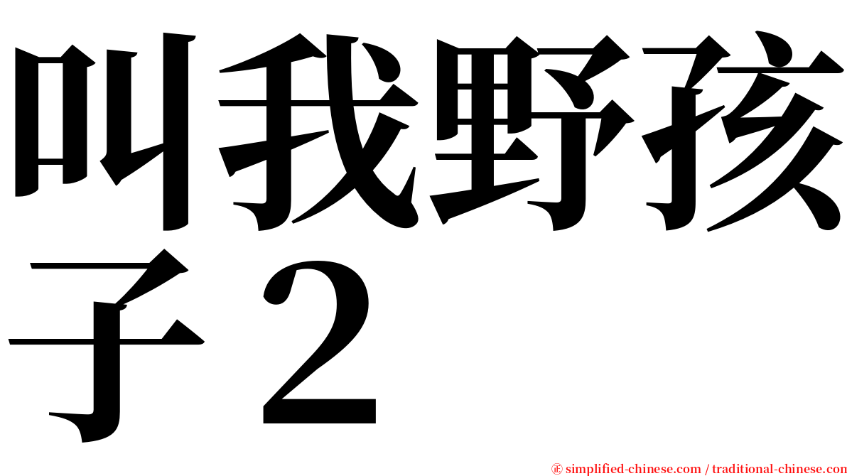 叫我野孩子２ serif font