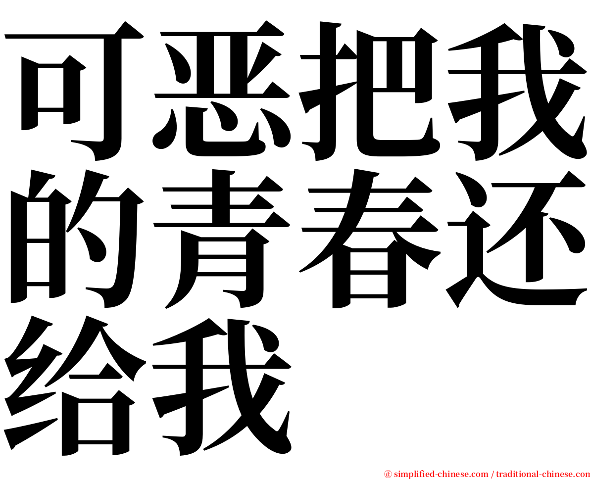 可恶把我的青春还给我 serif font