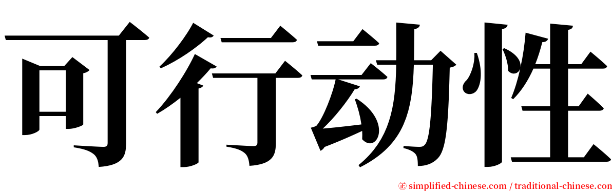 可行动性 serif font