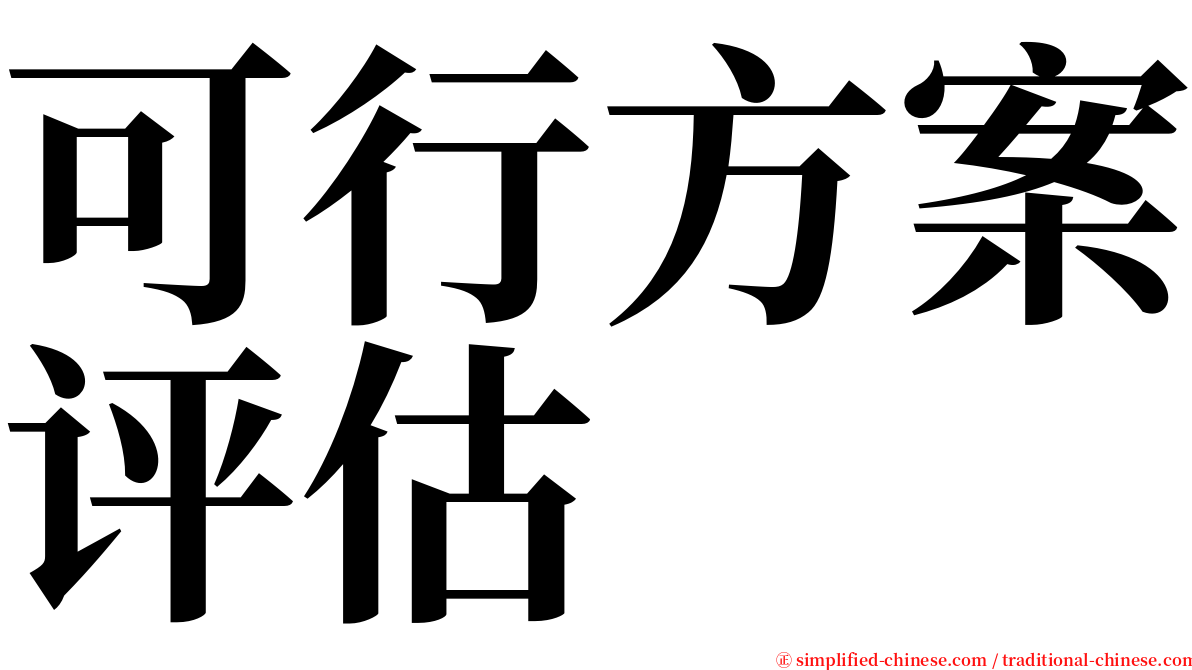 可行方案评估 serif font