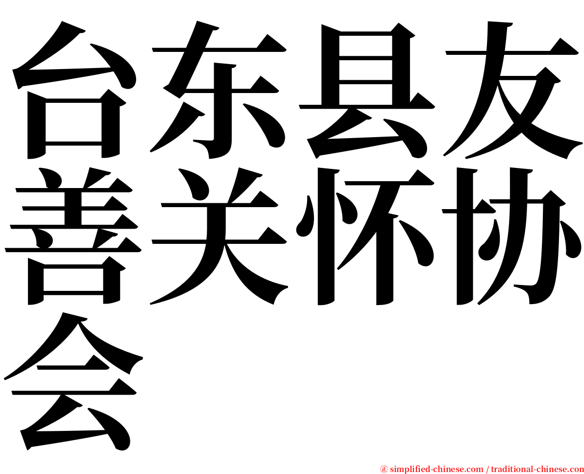 台东县友善关怀协会 serif font