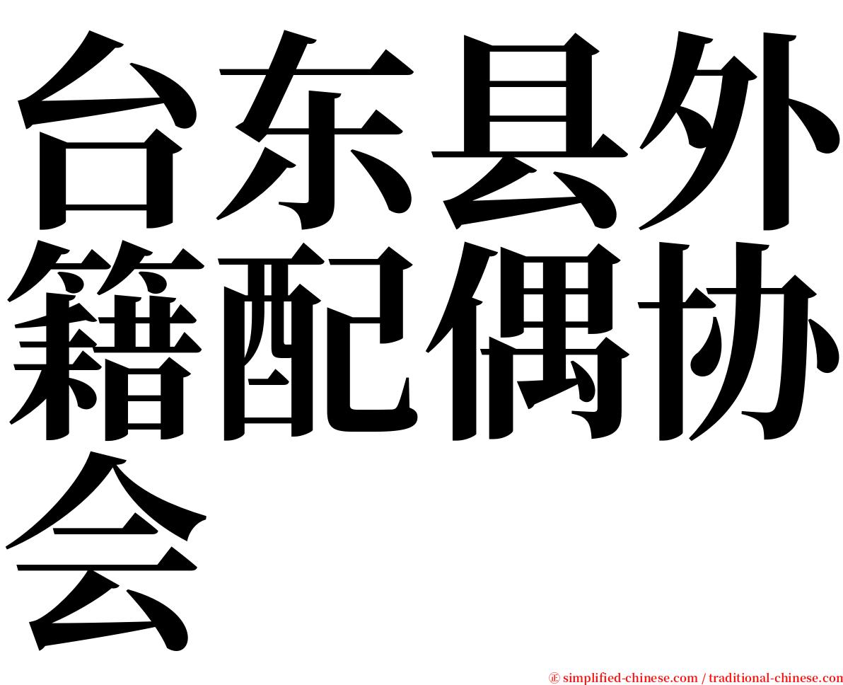 台东县外籍配偶协会 serif font