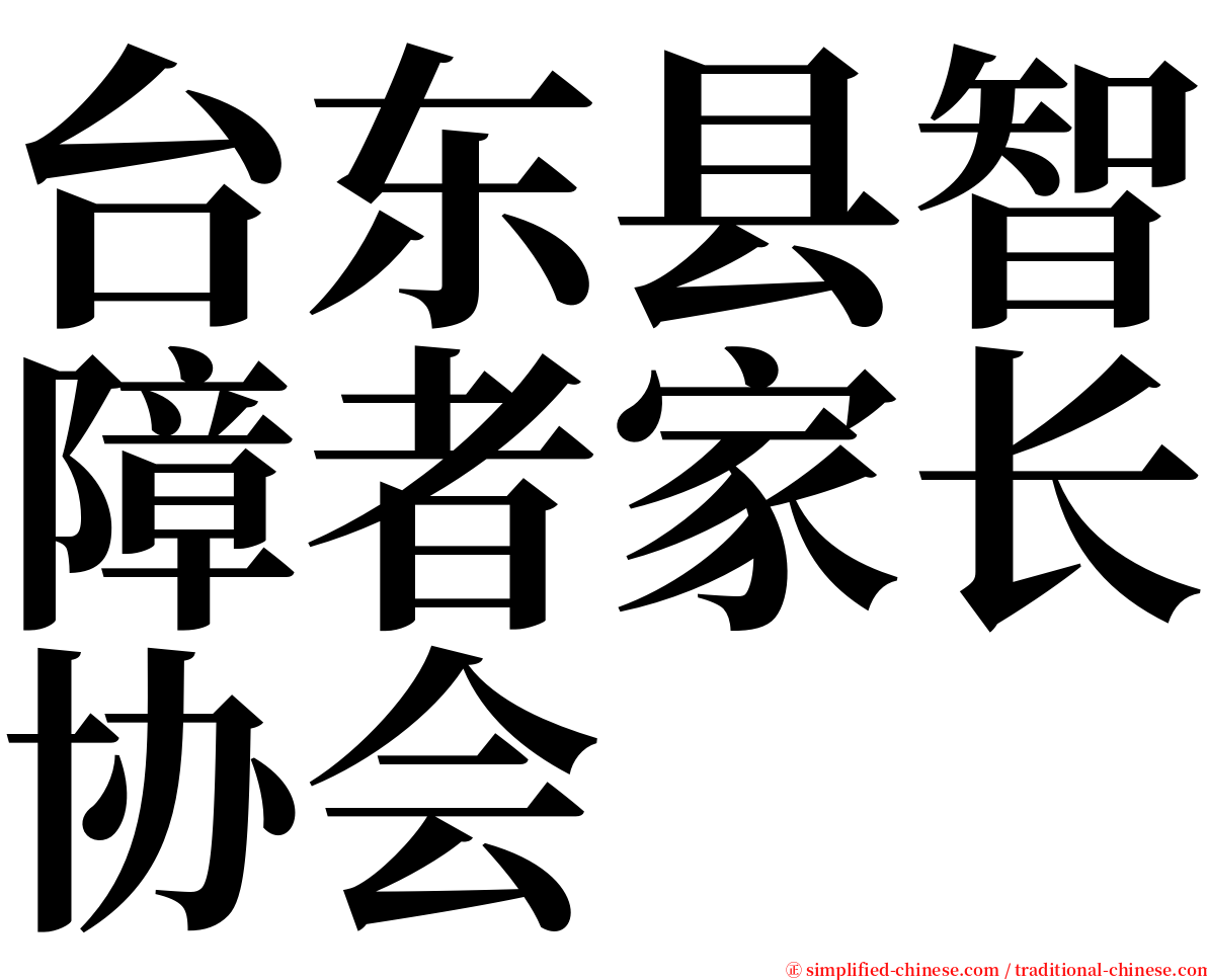 台东县智障者家长协会 serif font