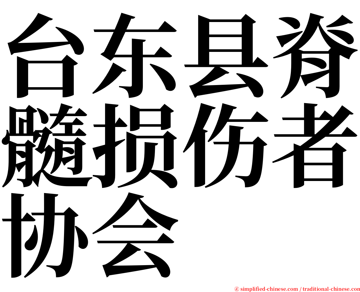 台东县脊髓损伤者协会 serif font