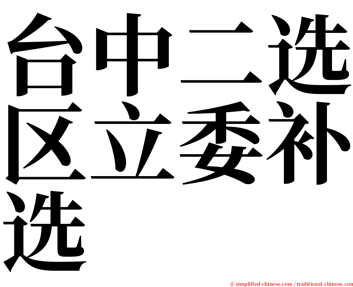 台中二选区立委补选 serif font