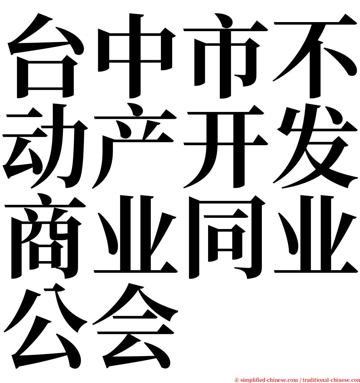 台中市不动产开发商业同业公会 serif font