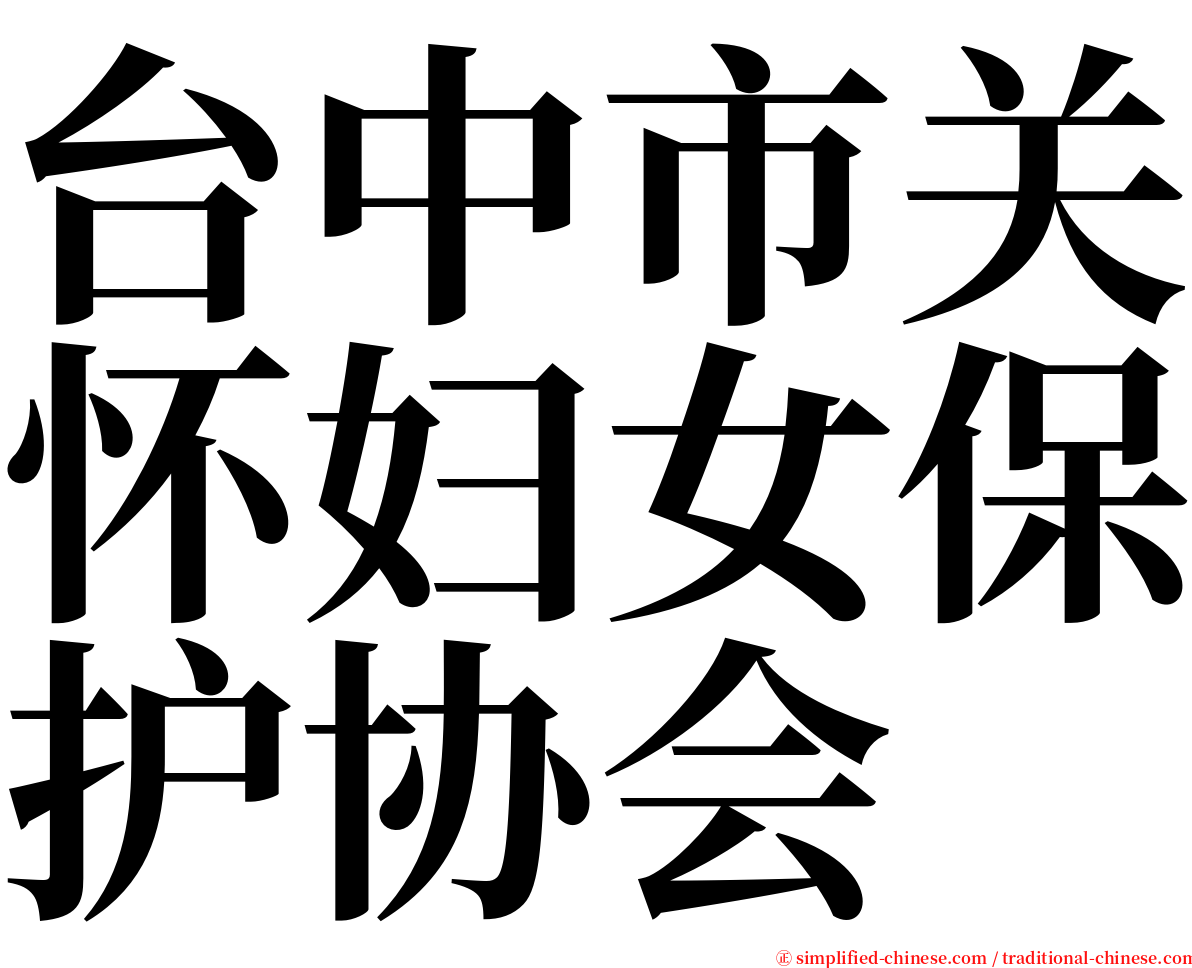 台中市关怀妇女保护协会 serif font