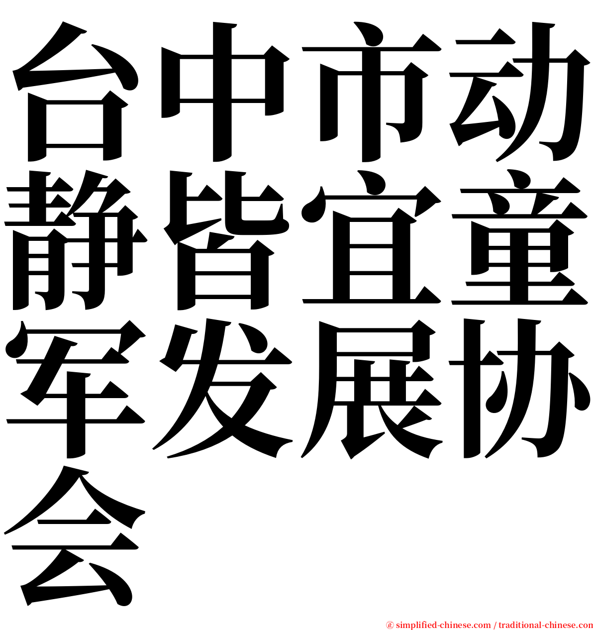 台中市动静皆宜童军发展协会 serif font