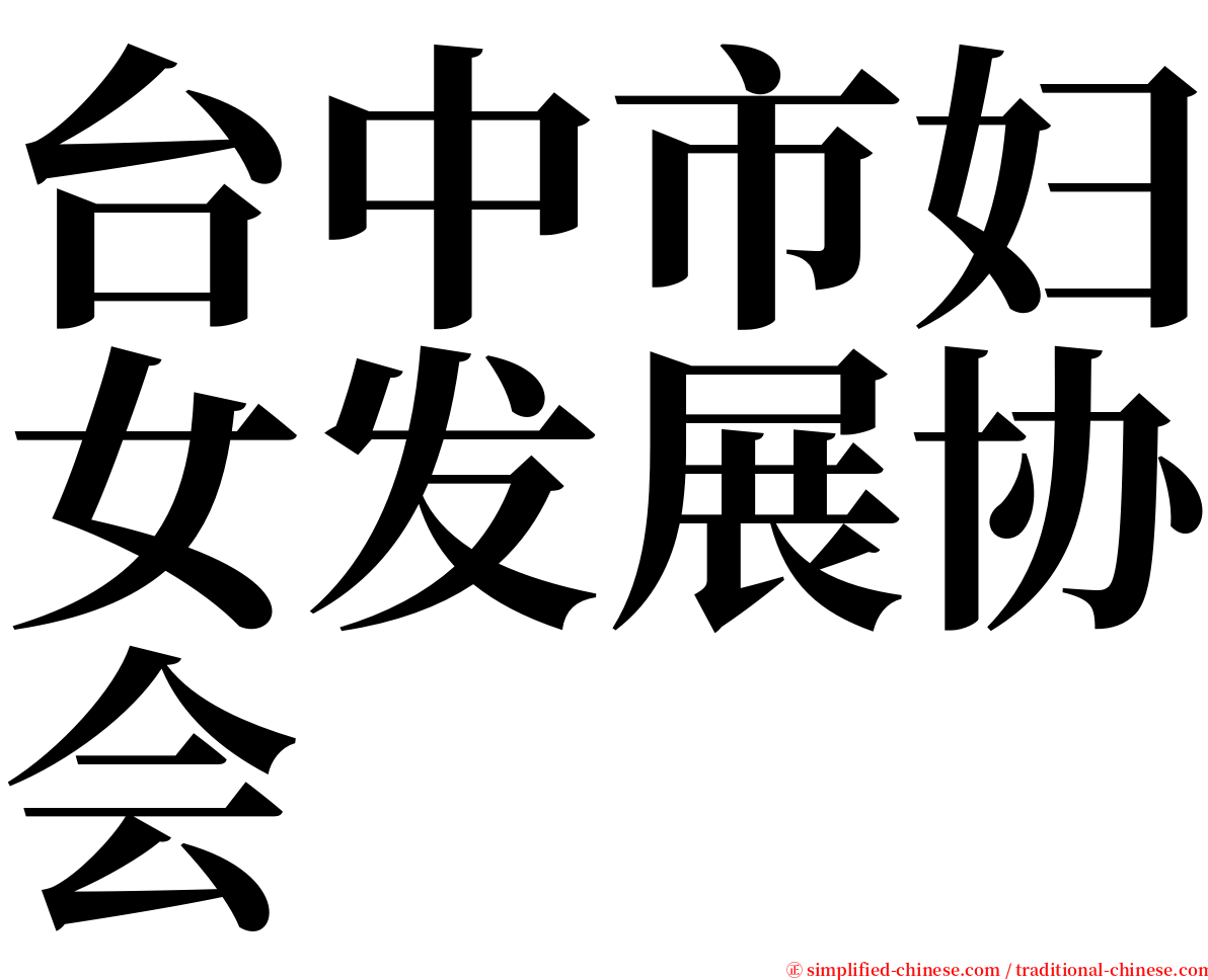 台中市妇女发展协会 serif font