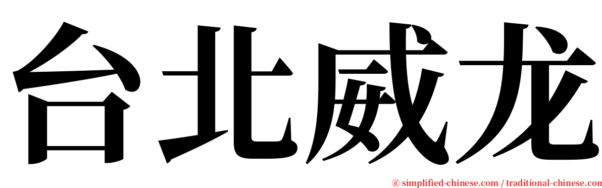 台北威龙 serif font