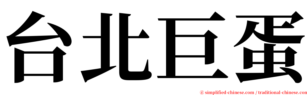 台北巨蛋 serif font