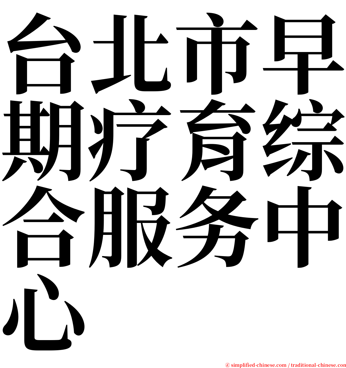 台北市早期疗育综合服务中心 serif font