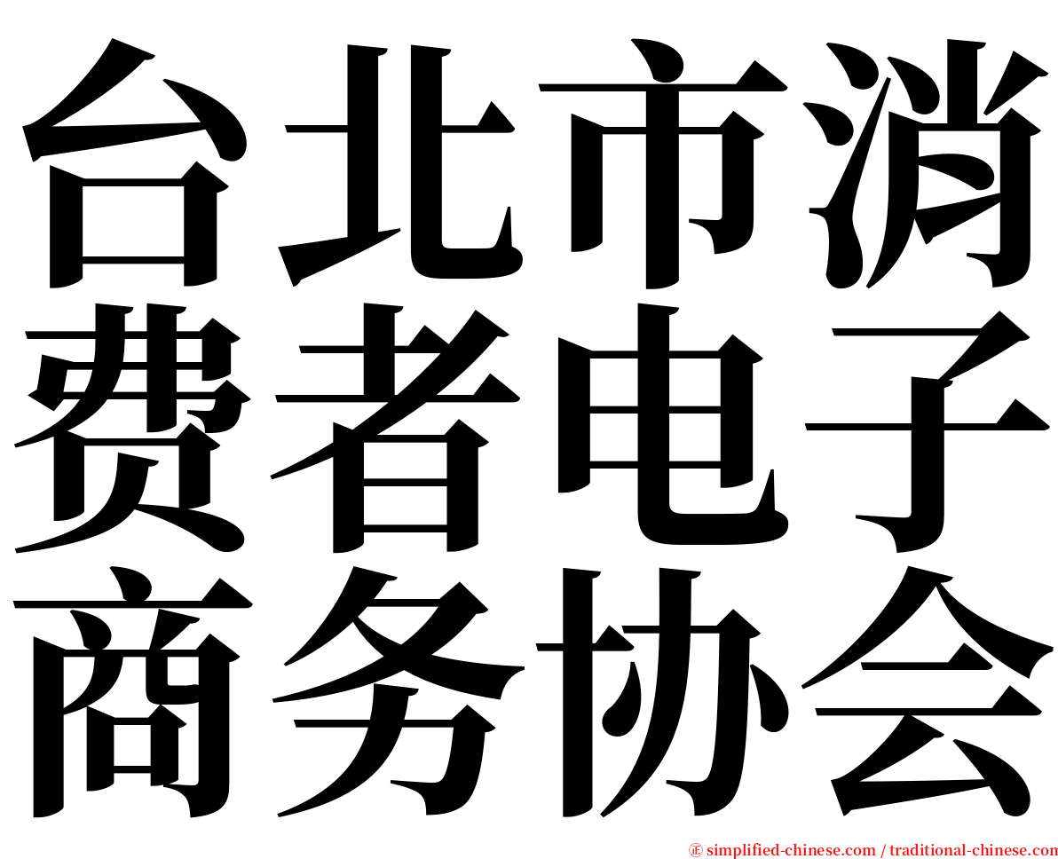 台北市消费者电子商务协会 serif font