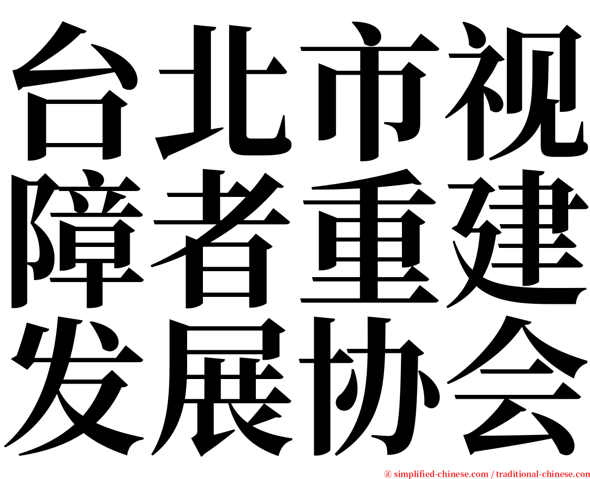 台北市视障者重建发展协会 serif font