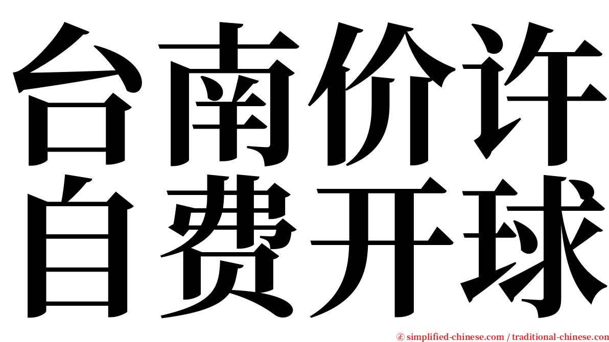 台南价许自费开球 serif font
