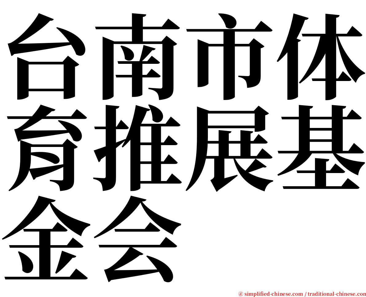 台南市体育推展基金会 serif font