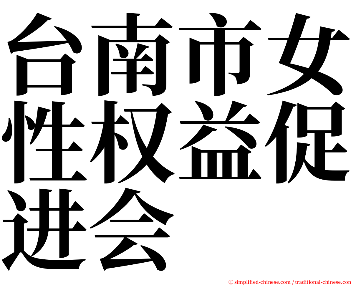台南市女性权益促进会 serif font