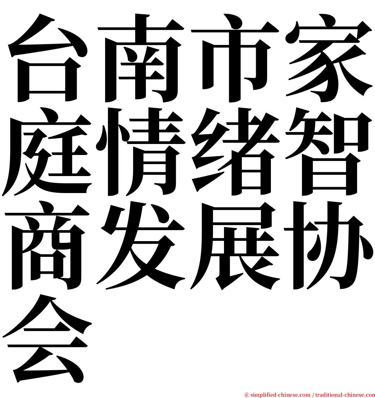 台南市家庭情绪智商发展协会 serif font