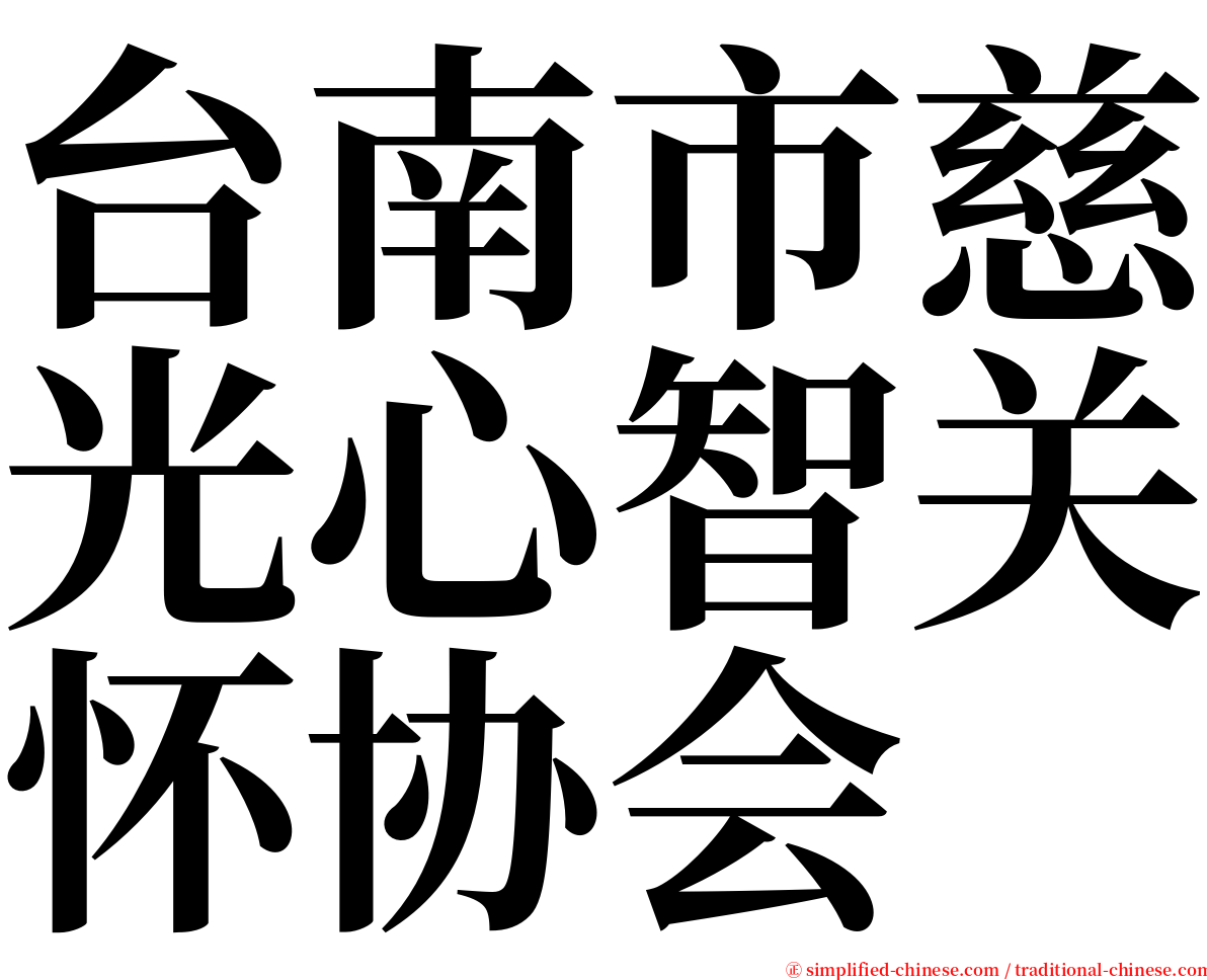 台南市慈光心智关怀协会 serif font