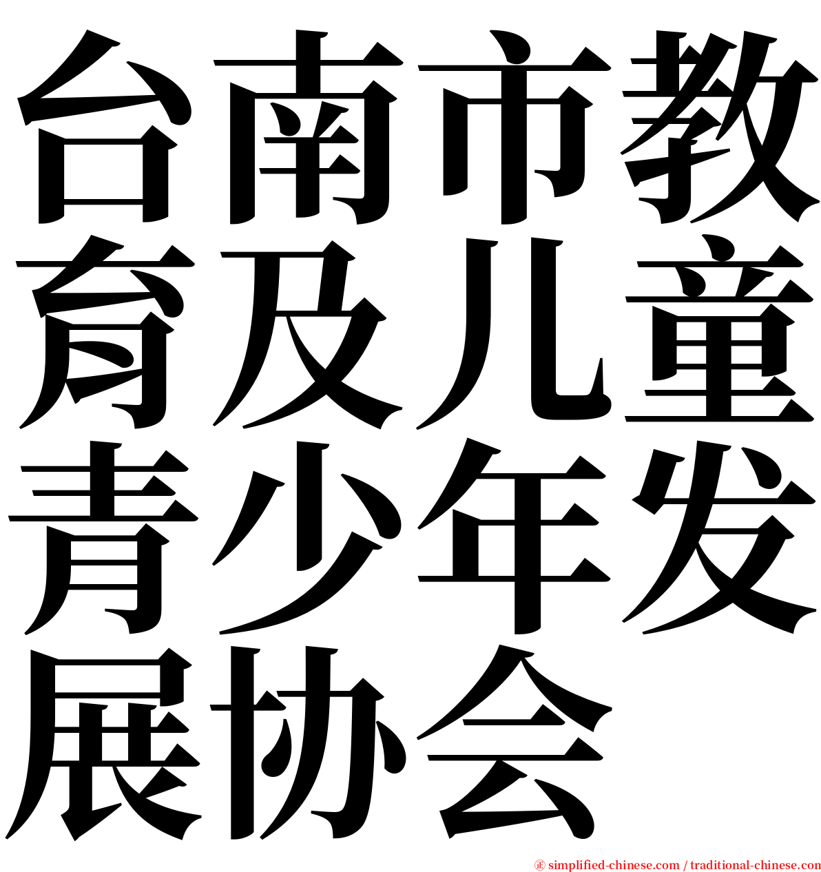 台南市教育及儿童青少年发展协会 serif font
