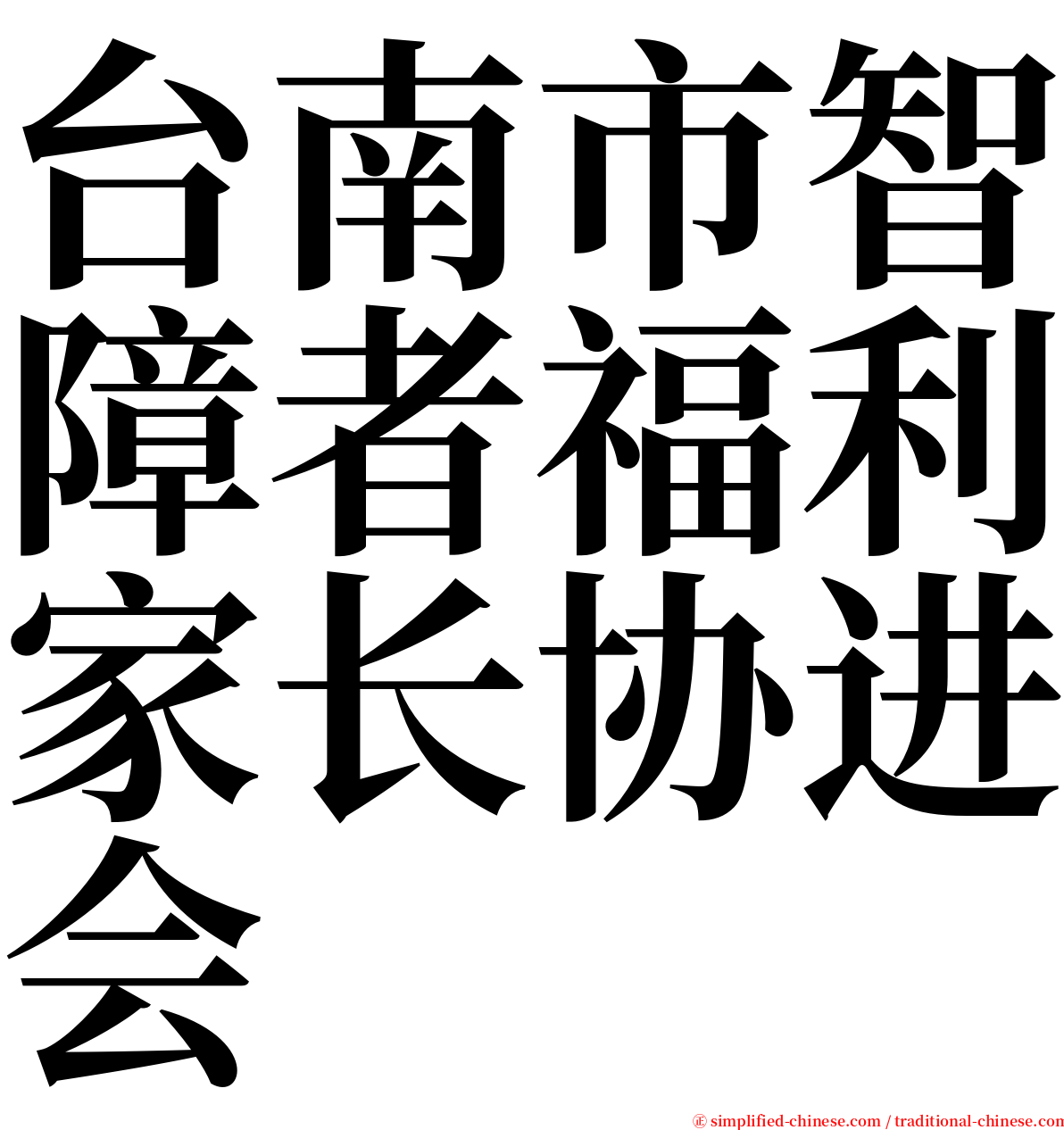 台南市智障者福利家长协进会 serif font