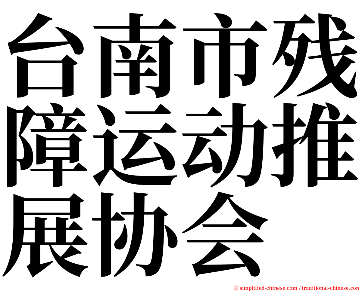 台南市残障运动推展协会 serif font