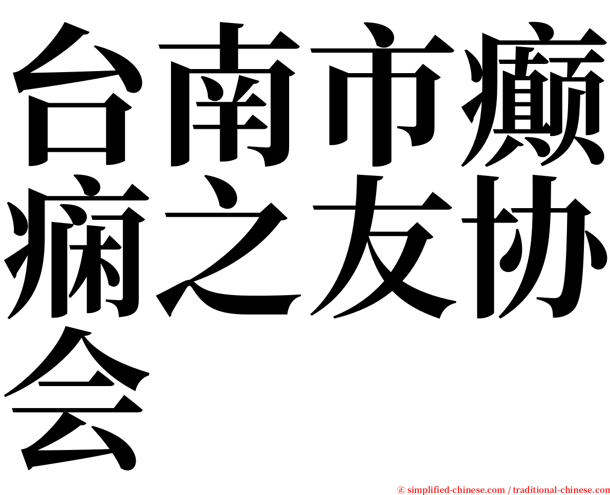 台南市癫痫之友协会 serif font