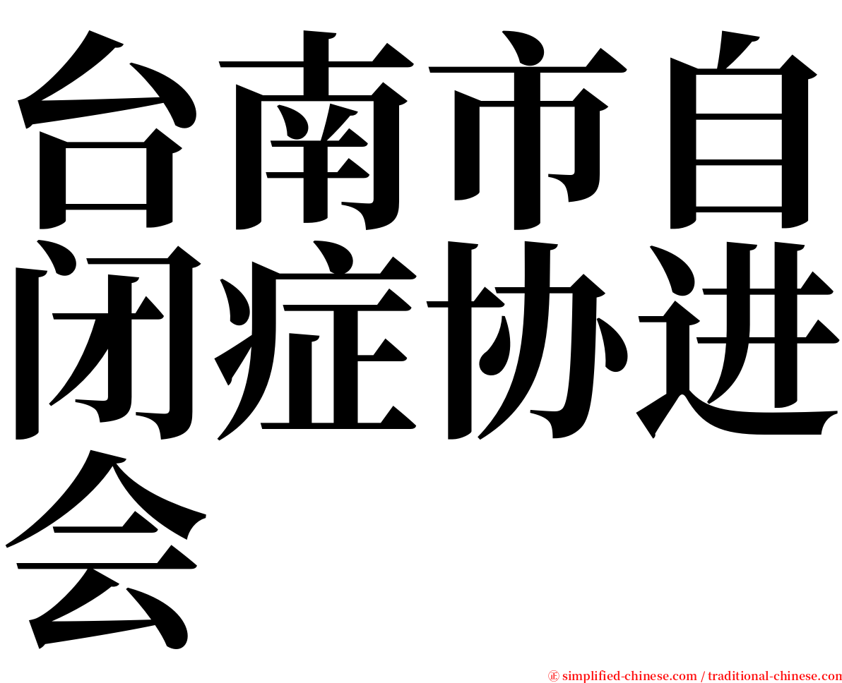 台南市自闭症协进会 serif font