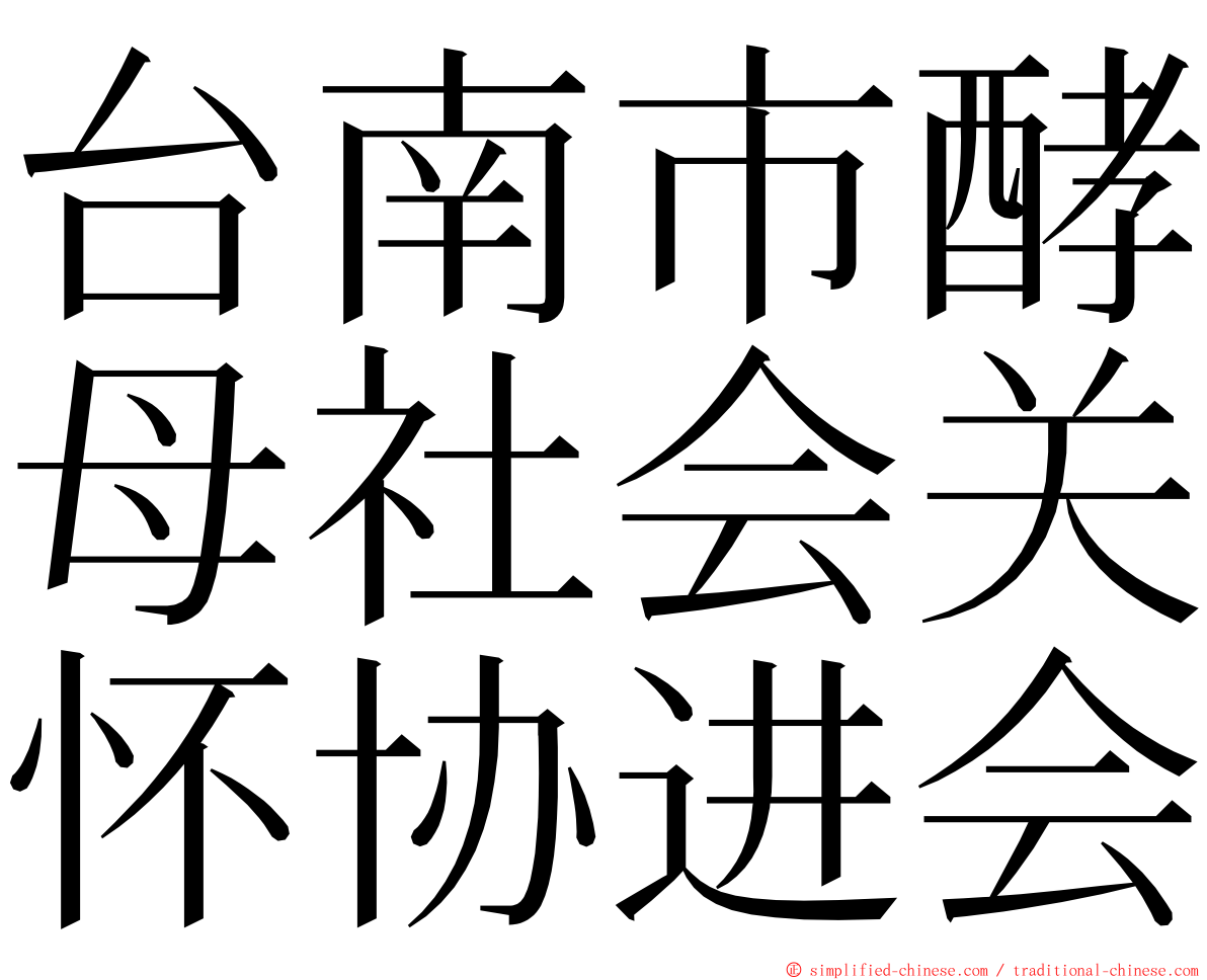 台南市酵母社会关怀协进会 ming font