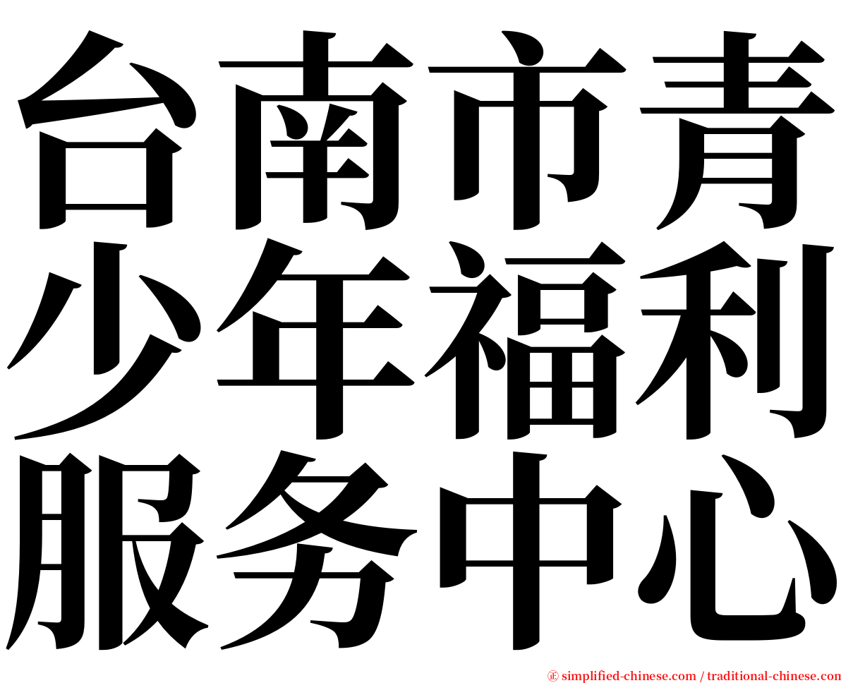 台南市青少年福利服务中心 serif font